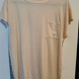 Cream T-Shirt with Pocket